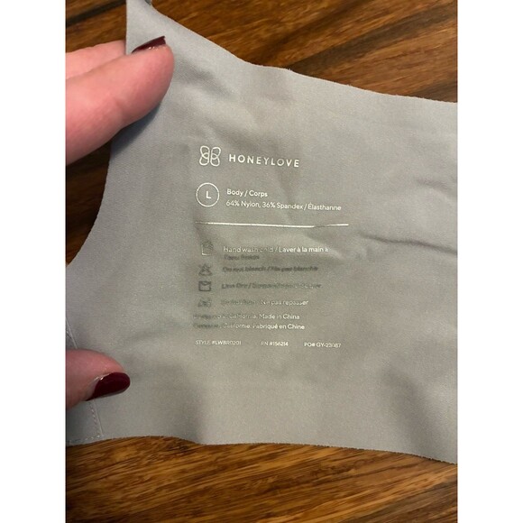 Honeylove Silhouette Bra lwbr0201 Size Large Wireless Moondust Gray - Picture 8 of 8